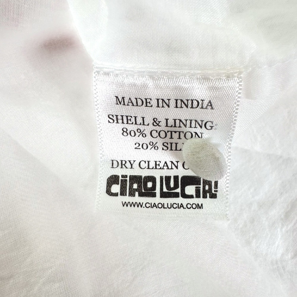 Ciao Lucia Ebba Dress White Cotton Silk Blend Small - Picture 7 of 11
